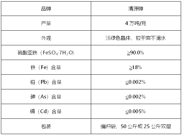 烘干硫酸亚铁质量标准